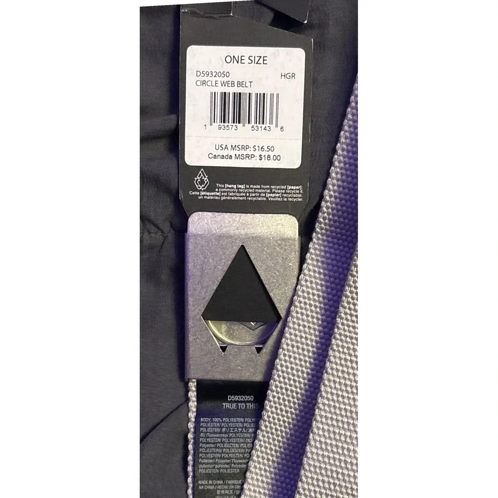 NEW Volcom Circle Web Belt Gray One Size